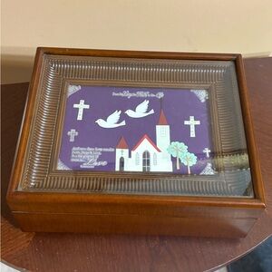 Wooden Keepsake Box with Religious Design
1st Corinthian 13:13